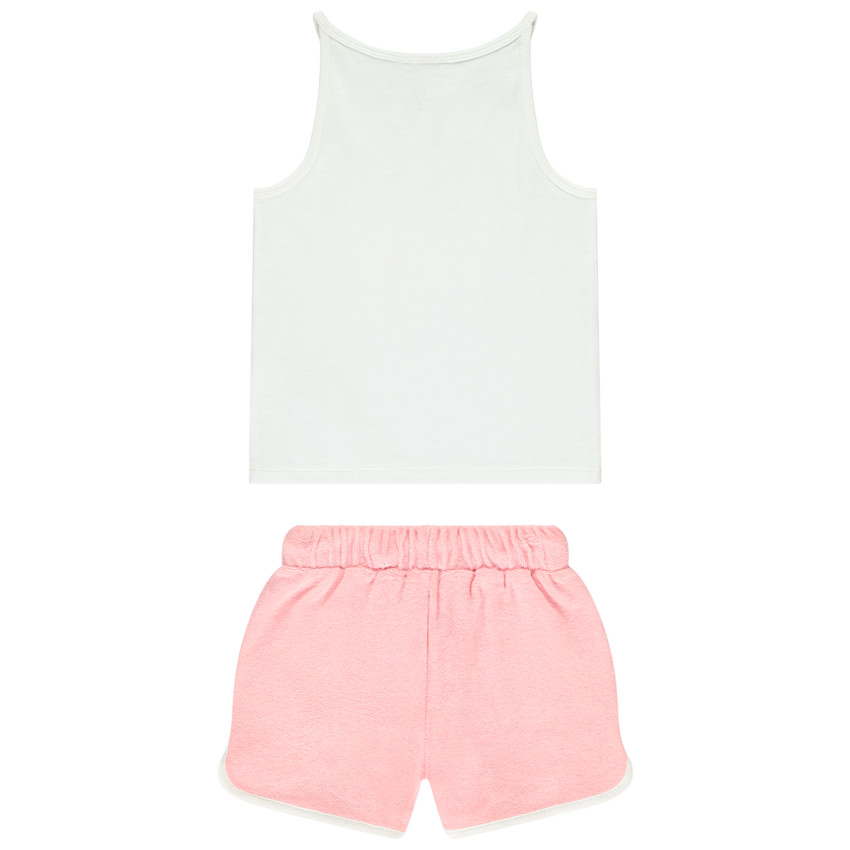 Σετ 2 τμχ. με αμάνικο μπλουζάκι rib και σχέδιο σανίδες σερφ για κορίτσι 