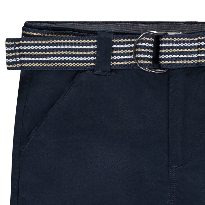 Βερμούδα μονόχρωμη με φανταστικό κορδόνι για αγόρι 