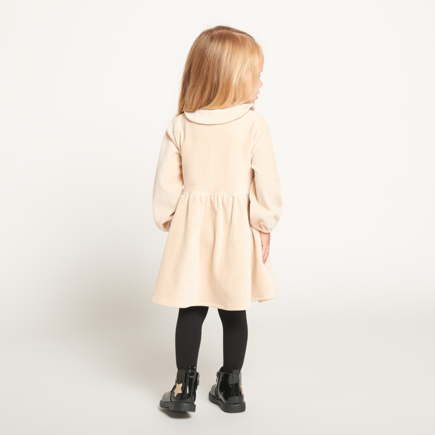 Robe brodée en velours côtelé pour bébé fille 