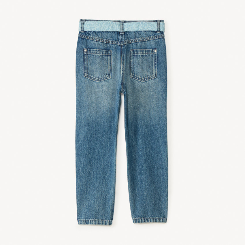 Τζιν με λουλουδάτη ζώνη που δένει για κορίτσι 