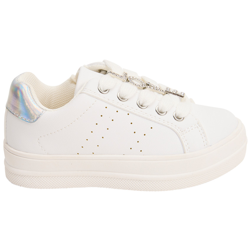 Αθλητικά παπούτσια με φερμουάρ και κορδόνια με φαντεζί κοσμήματα για κορίτσι 