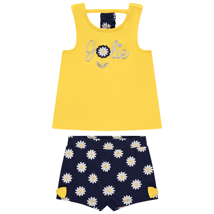 Σετ με αμάνικο μπλουζάκι και σόρτς με σχέδιο μαργαρίτες 