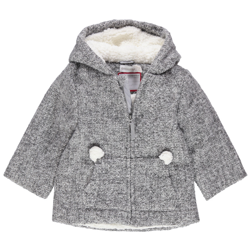 Ζακέτα με κουκούλα και επένδυση από sherpa  