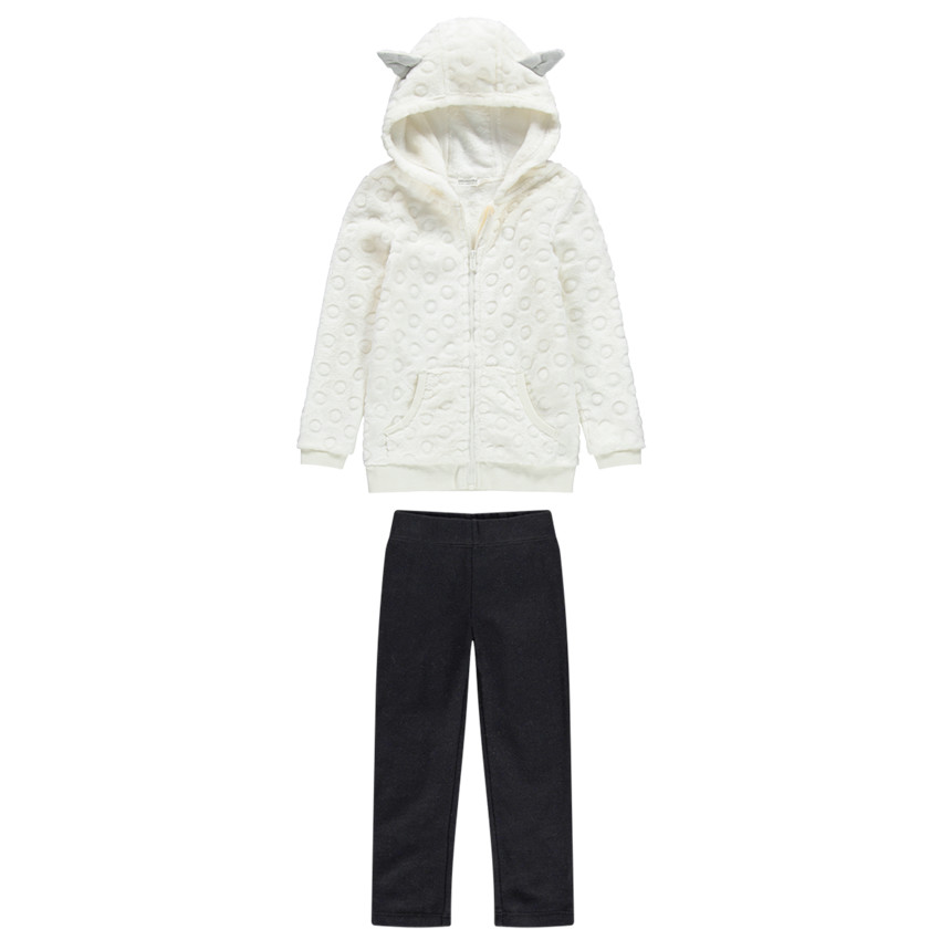 Jogging avec gilet à capuche en sherpa et pantalon doublé uni  Additional Jogging avec gilet à capuche en sherpa et pantalon doublé uni