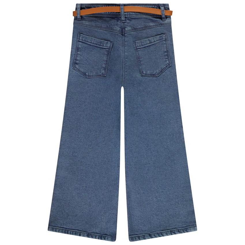 Φαρδιά τζιν παντελόνι με ζώνη για κορίτσι 