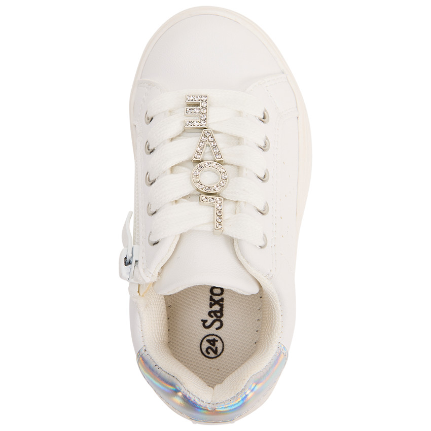 Αθλητικά παπούτσια με φερμουάρ και κορδόνια με φαντεζί κοσμήματα για κορίτσι 