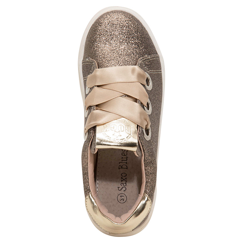 Χαμηλά αθλητικά με παγιέτες και σατέν κορδόνια 