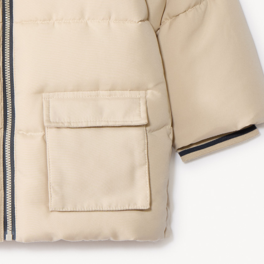 Μακριά μπουφάν με μακριά μανίκια από sherpa + κουκούλα για μωρό αγόρι 