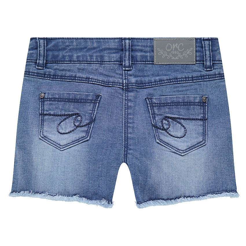 Τζιν σορτσάκι με used όψη, μόνιμες τσακίσεις και κεντημένους φοίνικες  Additional Τζιν σορτσάκι με used όψη, μόνιμες τσακίσεις και κεντημένους φοίνικες