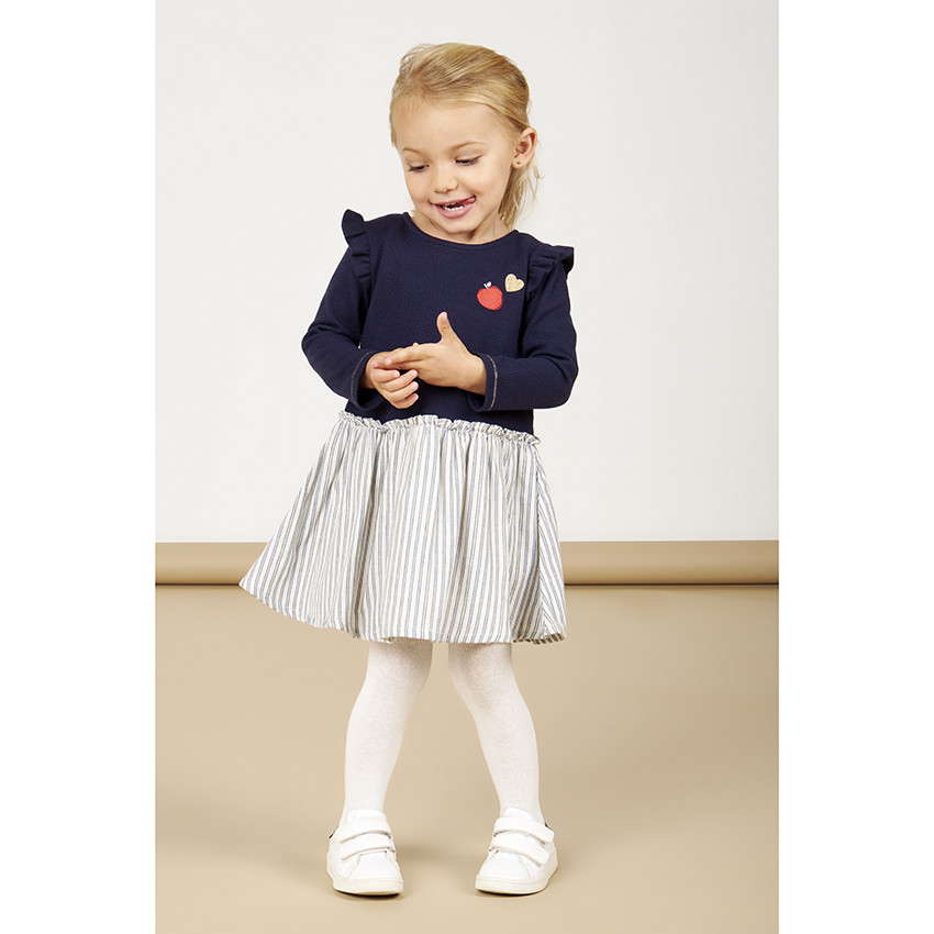 Φόρεμα μακρυμάνικο 2 σε 1 rib για bebe κορίτσι 