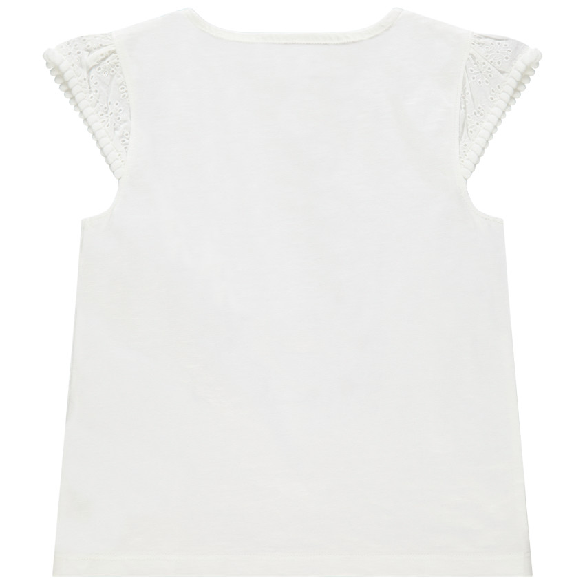 T-shirt κοντομάνικο με κέντημα και σχέδιο πρόσωπο 