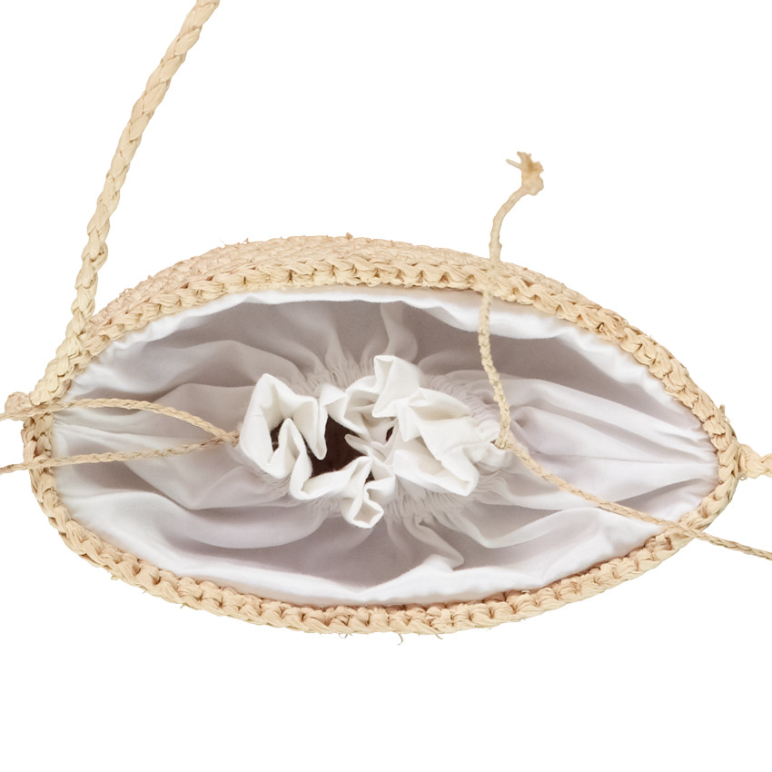 Τσάντα χιαστί από πλεκτό raphia με κλείσιμο για κορίτσι 