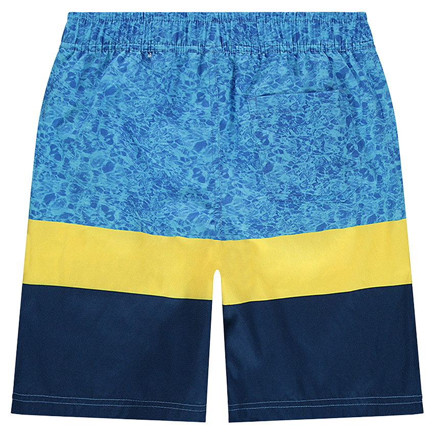 Παιδικά - Μαγιό-βερμούδα με στάμπα πισίνα και λωρίδες σε αντίθεση 