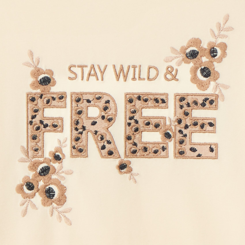 T-shirt manches longues brodé pour fille 