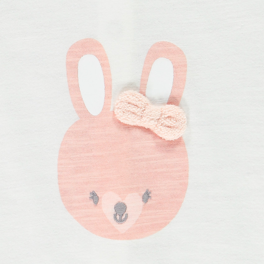 Σέτ μπλούζα με σχέδιο κουνελιού + βερμούδα για μωρό κορίτσι 