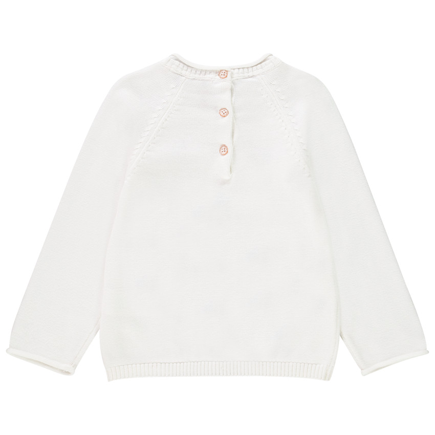 Πουλόβερ πλεκτό με λουλούδια κεντημένα για bebe κορίτσι 