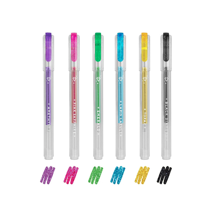 Σετ από 6 μίνι στυλό με γκλίτερ και μελάνι gel Shine Like a Diamond  