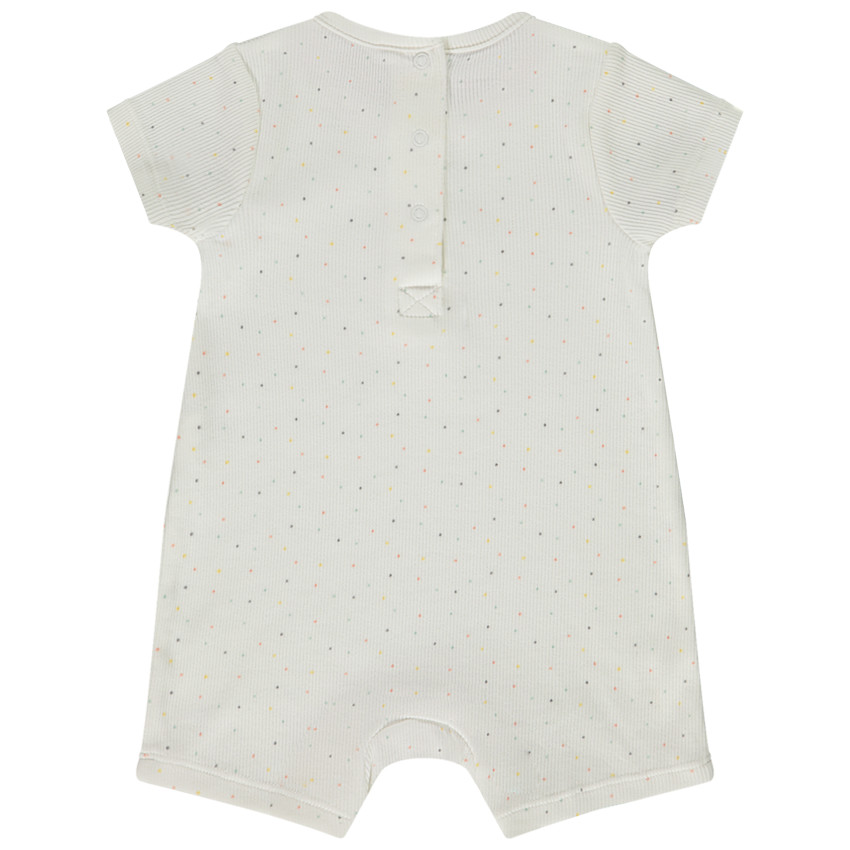 Combinaison courte côtelée imprimé pois pour bébé 