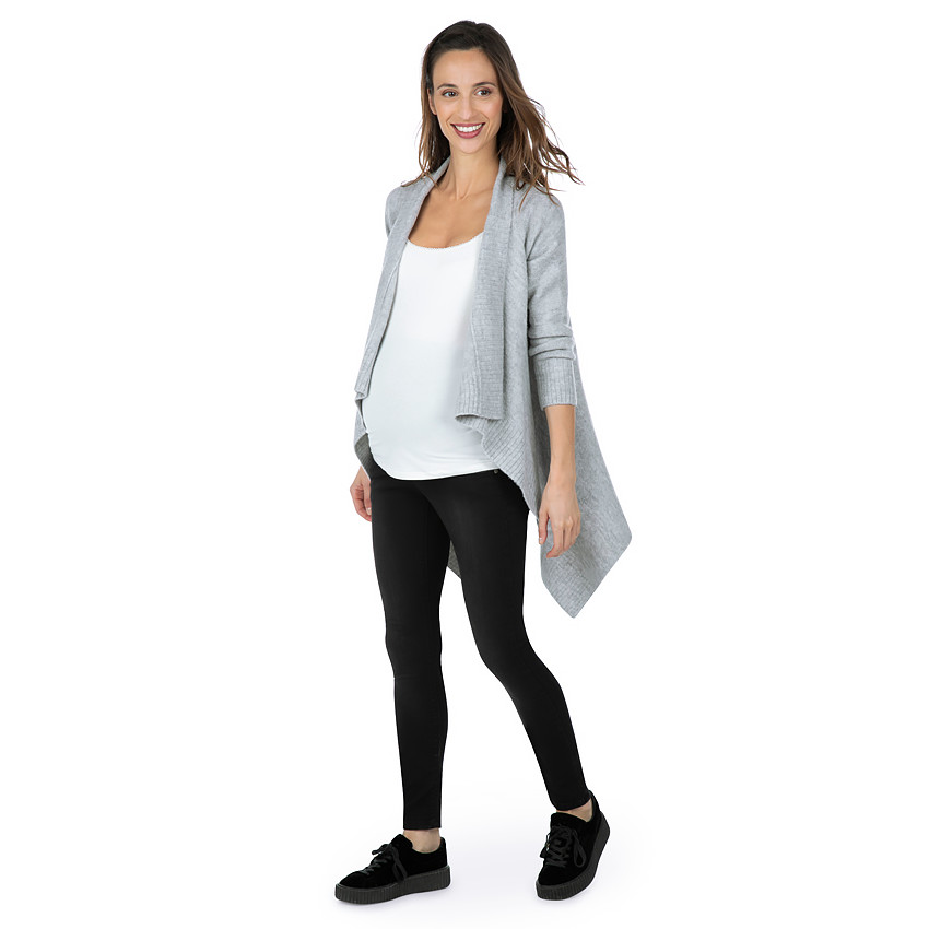 Πλεκτή ζακέτα εγκυμοσύνης με φαντεζί φύλλα 