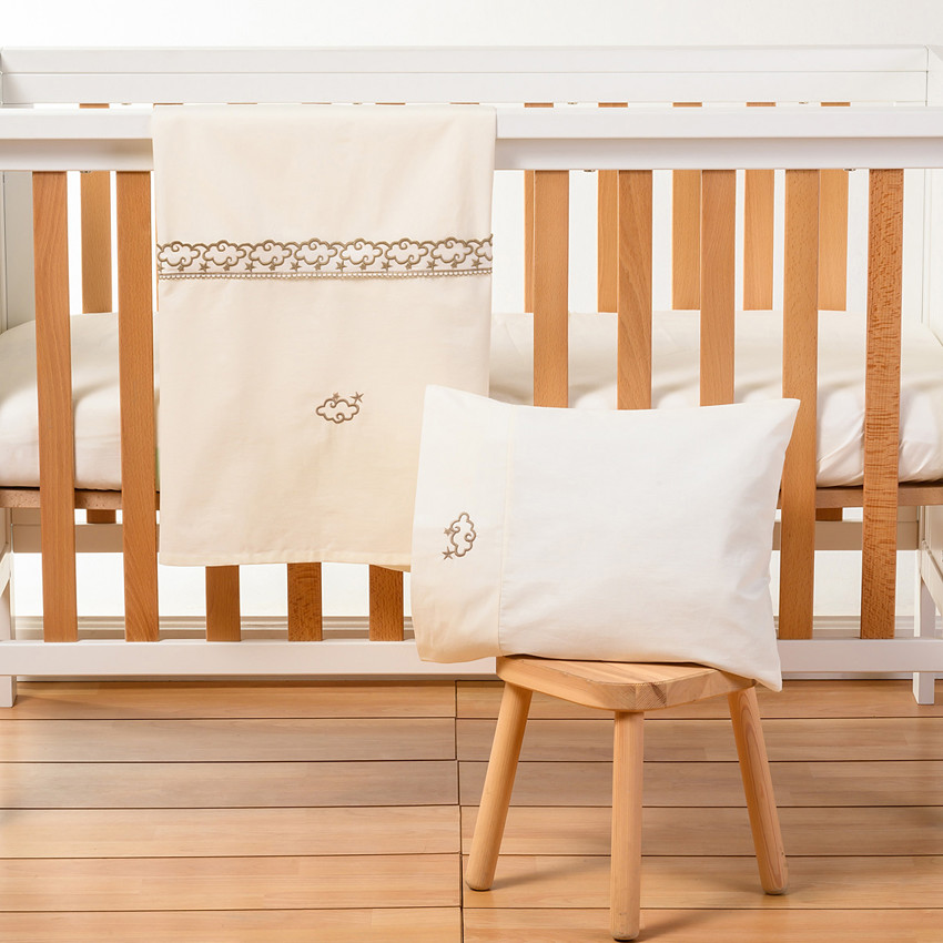 Σετ Σεντόνια 3Τμχ 70*140 Με Κέντημα Cloud Beige 