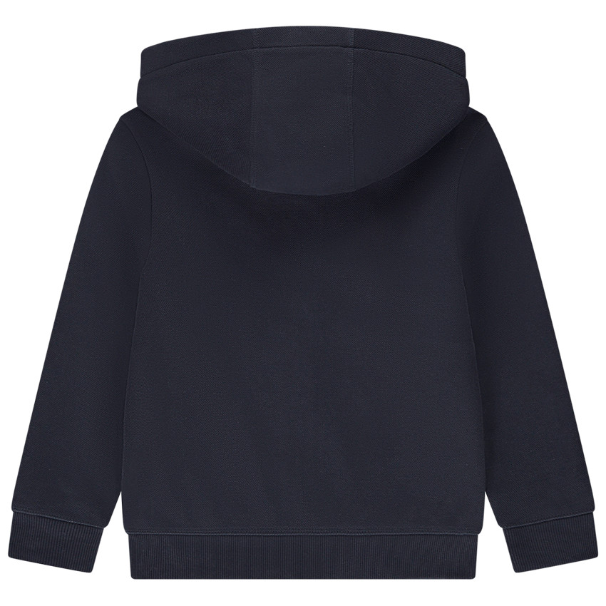 Γιλέκο μονόχρωμο με κουκούλα και φερμουάρ για αγόρι 