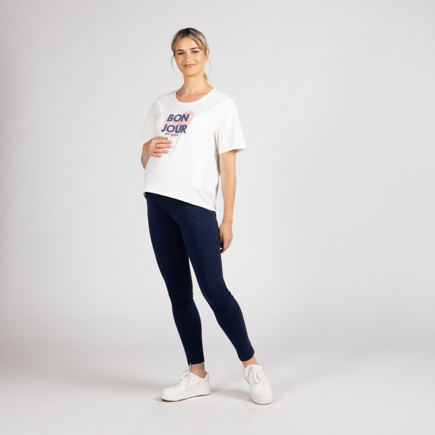 Κοντομάνικο μπλουζάκι εγκυμοσύνης και θηλασμού με print 