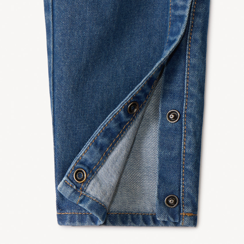 Μπλε τζιν φόρεμα με σχέδιο φάλαινας για αγοράκι. 