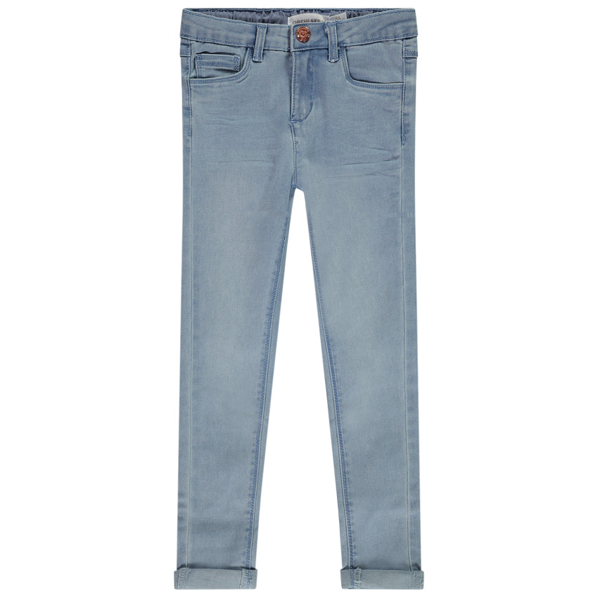 Τζιν skinny μονόχρωμο με jacron για κορίτσι 