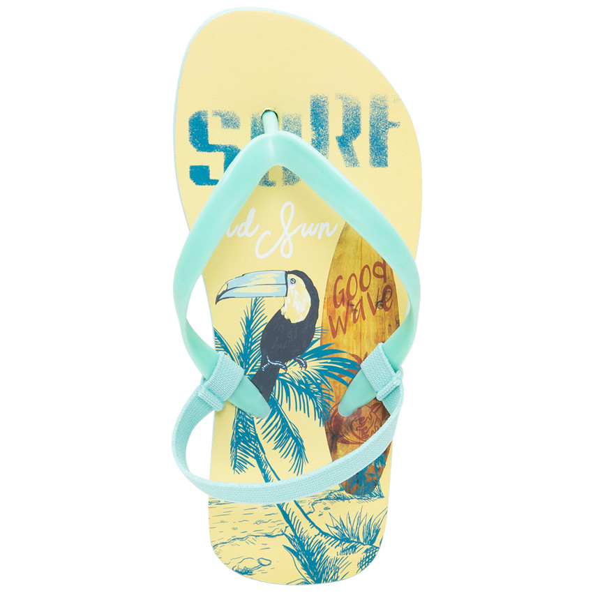 Σανδάλια με σχέδιο τουκάν και surf για αγόρι 