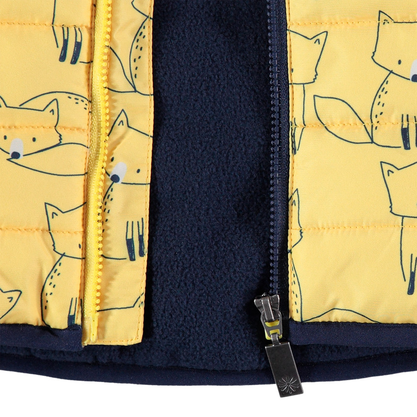 Μπουφάν αμάνικο με επένδυση micropolaire με τύπωμα αλεπού   