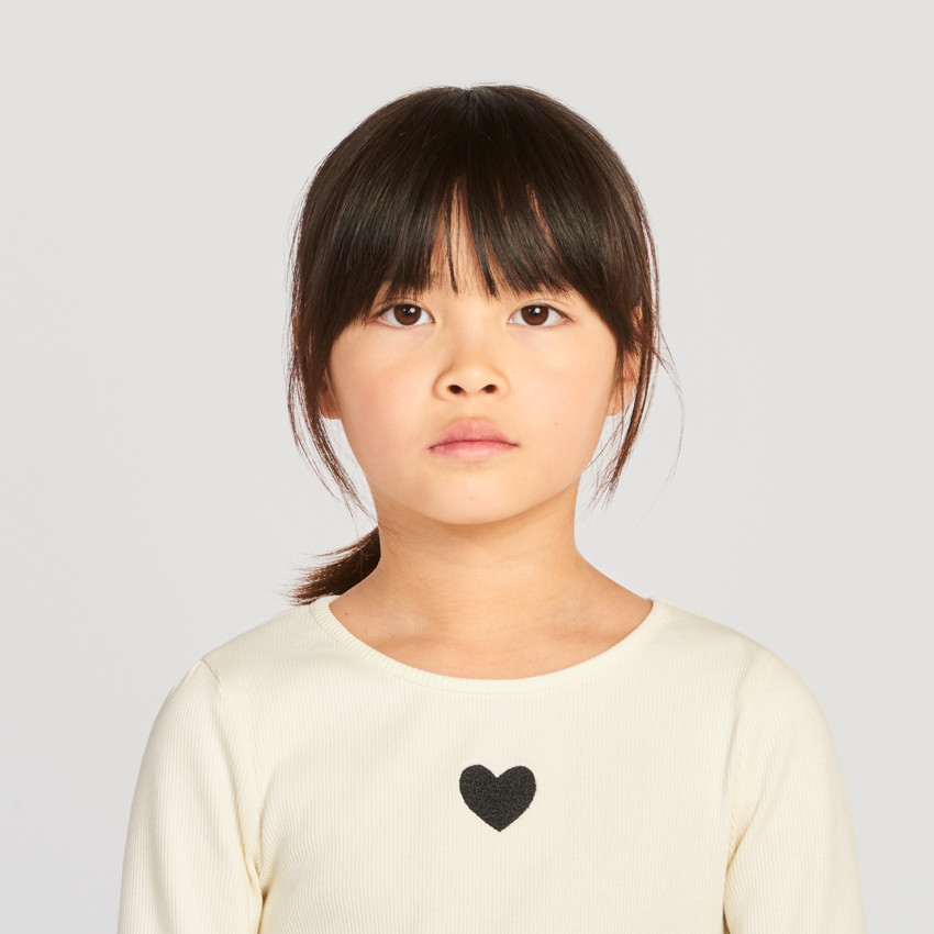 Robe manches longues bi-matière effet boule pour fille 