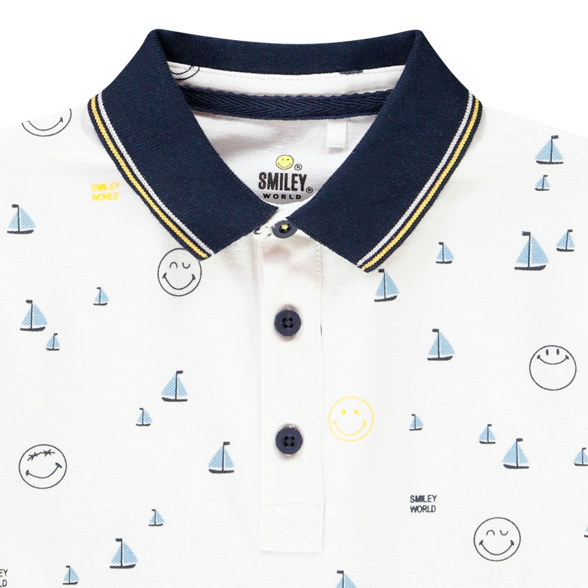 Polo κοντομάνικο με σχέδιο SmileyWorld για αγόρι 
