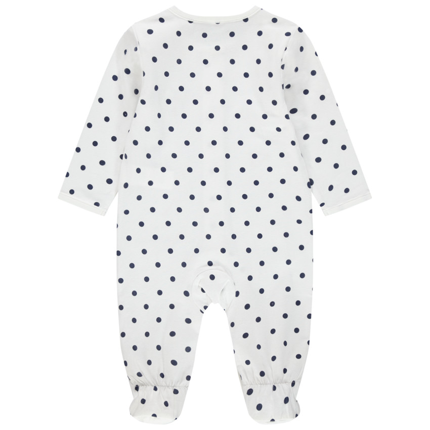 Φορμάκι ολόσωμο πουά , από οργανικό βαμβάκι και κέντημα Μinnie 