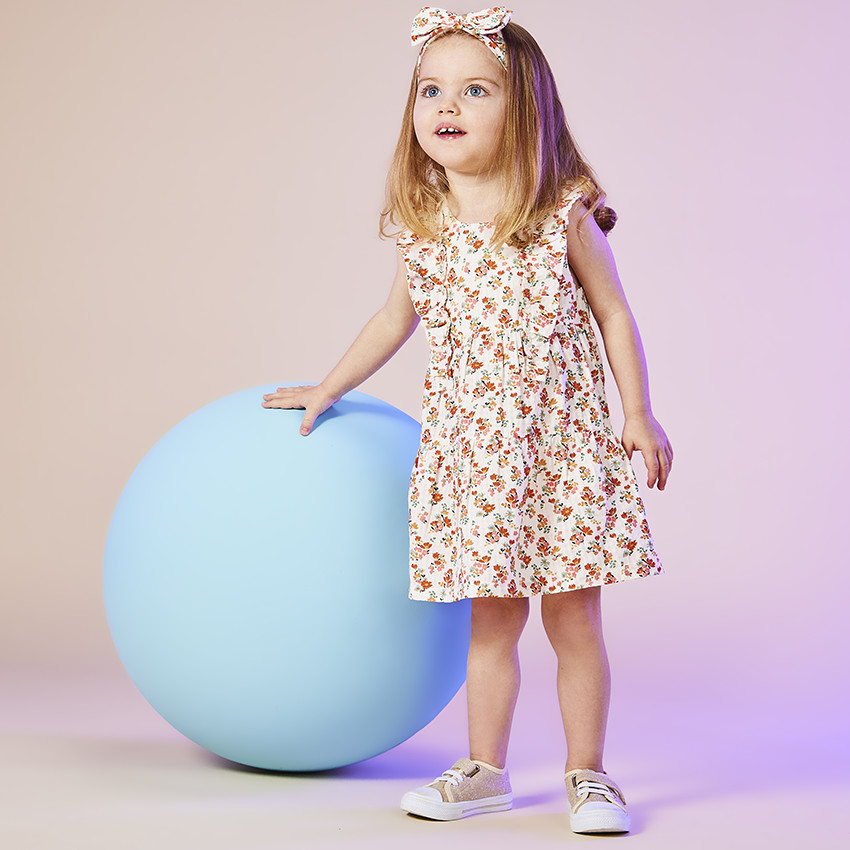 Κορδέλα με φιόγκο και λουλούδια για μωρό κορίτσι 