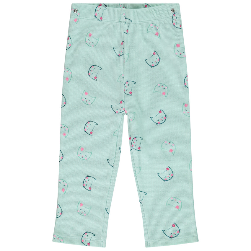 Πιτζάμα 2 κομμάτια με σχέδιο γάταs για bebe κορίτσι 