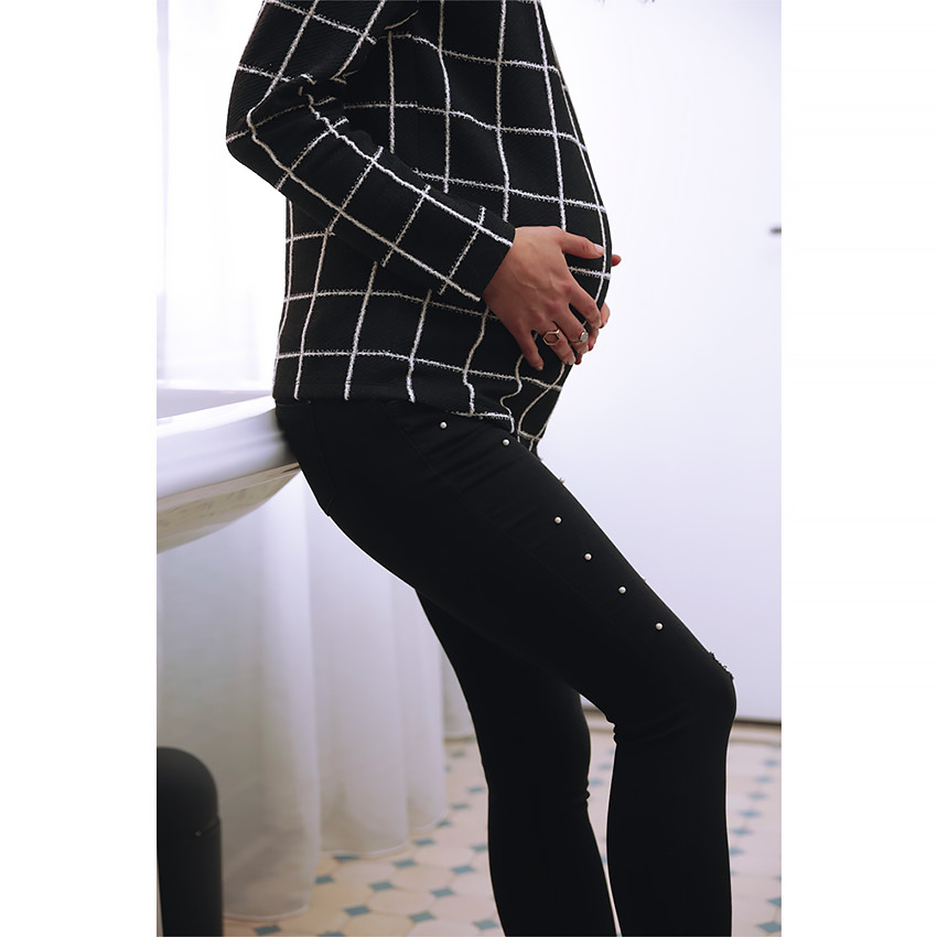 Φανελένιο φούτερ εγκυμοσύνης καρό  