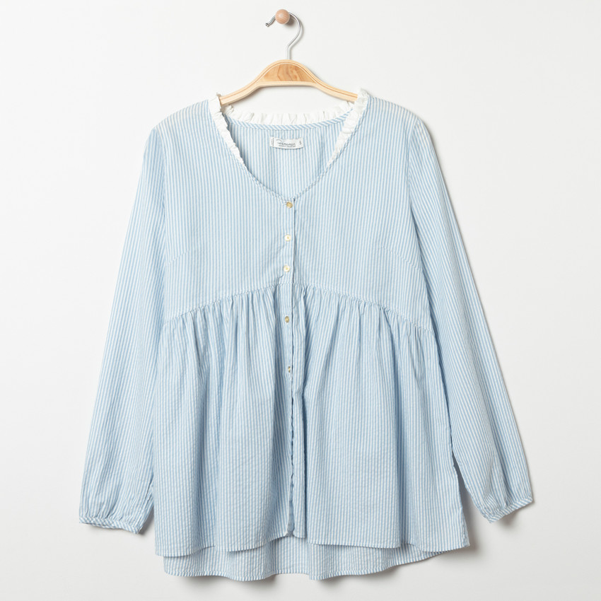 Πουκάμισο μακρυμάνικο εγκυμοσύνης  ριγέ 