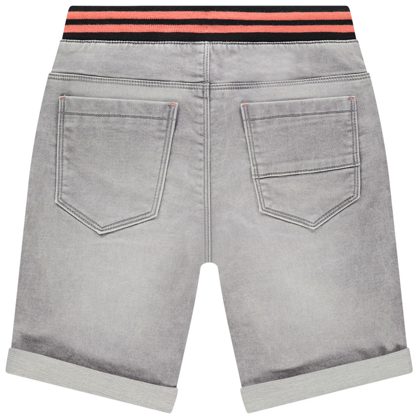 Bermuda en jean effet used à taille élastiquée  Additional Bermuda en jean effet used à taille élastiquée