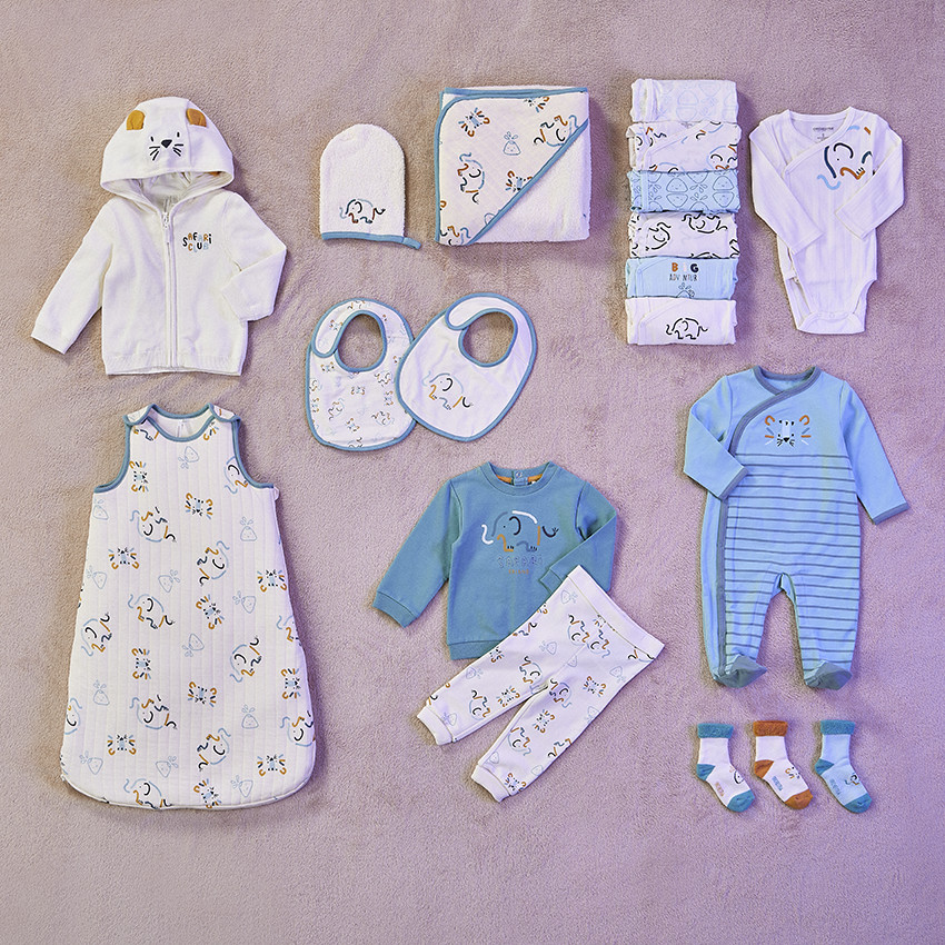 Φορμάκι molleton ριγέ κεντημένο τίγρη για bebe αγόρι 