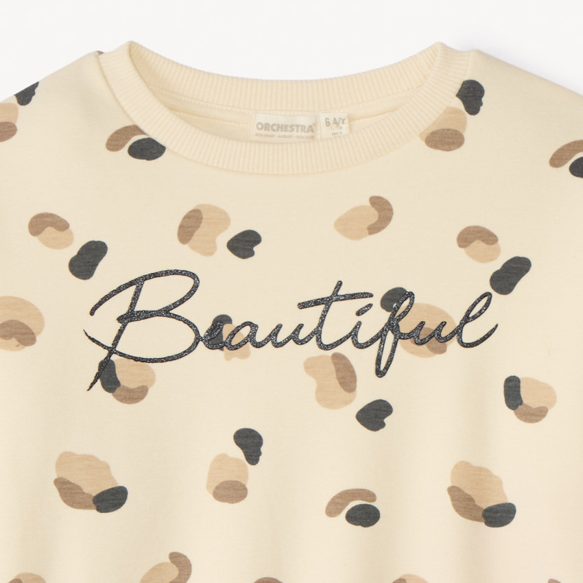 Φούτερ oversized με εκτύπωση για κορίτσια 