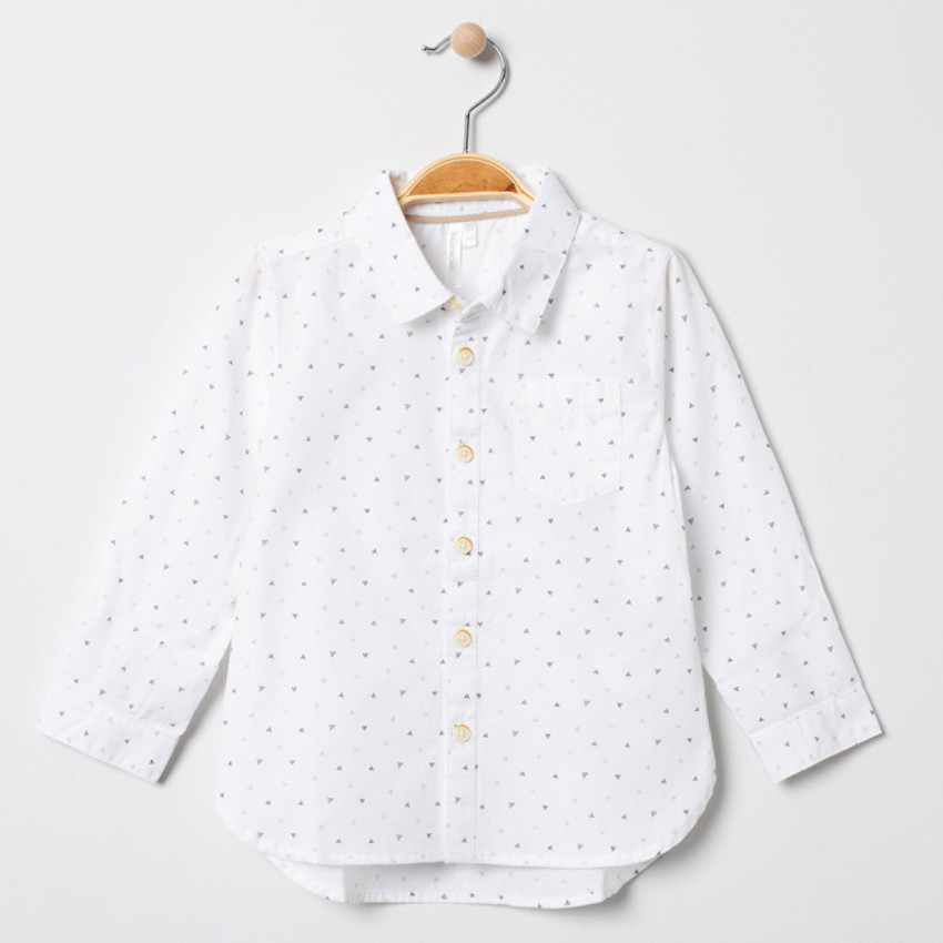 Chemise manches longues à triangles all-over 