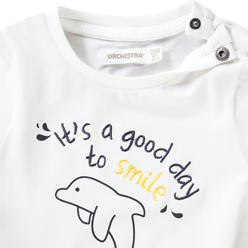 Ensemble de plage t-shirt brodrie dauphin + bermuda pour bébé garçon Main Ensemble de plage t-shirt brodrie dauphin + bermuda pour bébé garçon