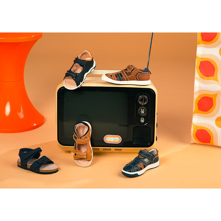Sandales velcro à empiècements contrastés pour garçon 