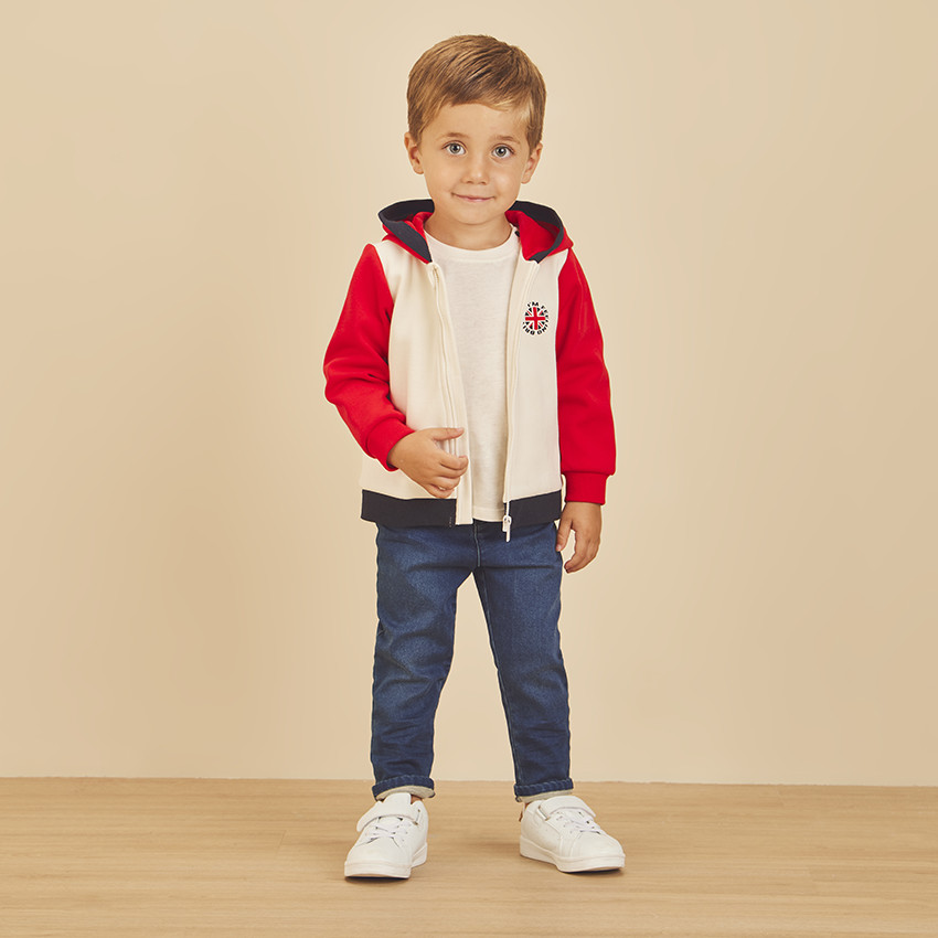 Ζακέτα με κουκούλα από molleton για μωρό αγόρι 