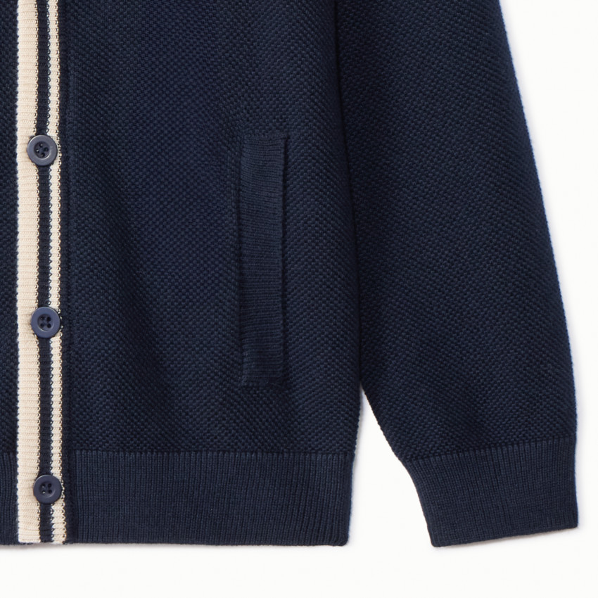 Πλεκτό γιλέκο μονόχρωμο με φινίρισμα ριπ για αγόρι 