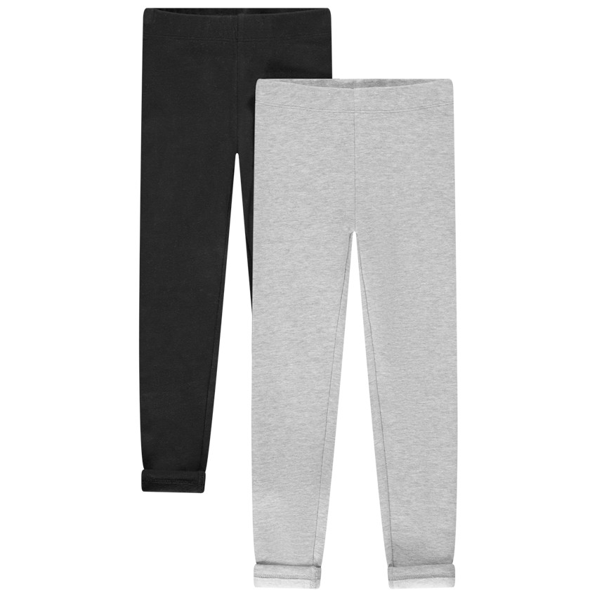 Lot de 2 caleçons unis en molleton gratté pour fille Main Lot de 2 caleçons unis en molleton gratté pour fille