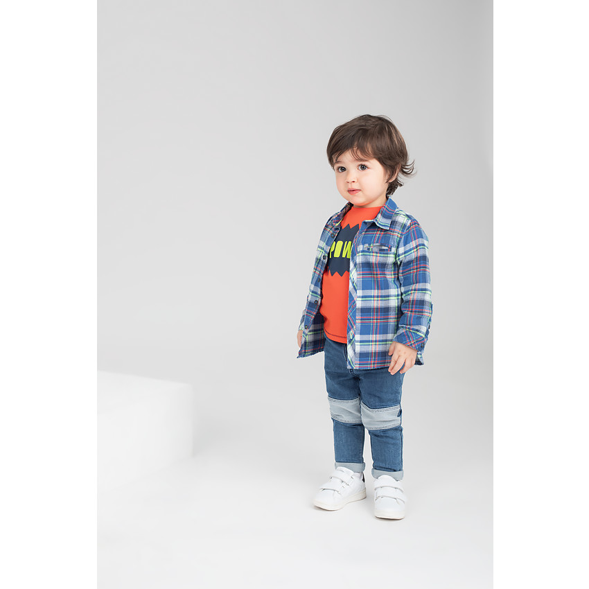 Μακρυμάνικο καρό πουκάμισο από φανέλα 