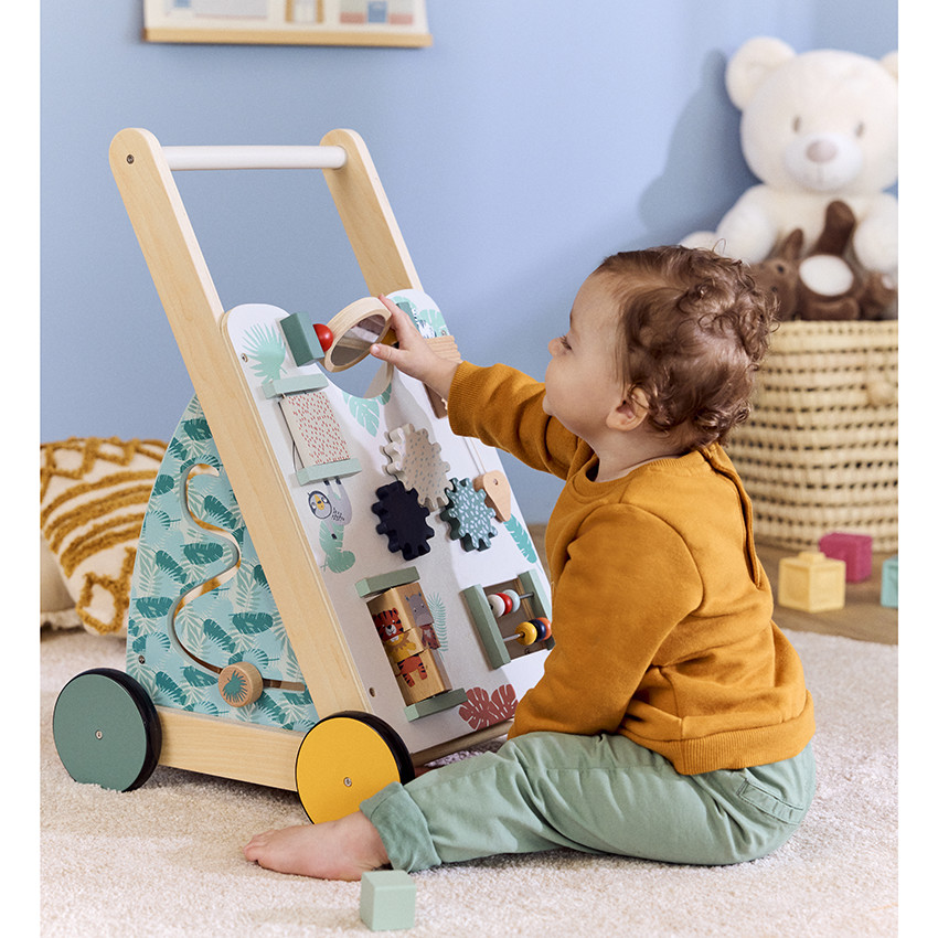 Καρότσι δραστηριοτήτων και βάδισης από ξύλο Happy Wild 