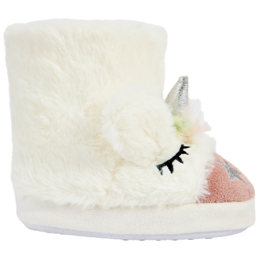 Μποτάκια με ψεύτικη γούνα μονόκερος για κορίτσι 