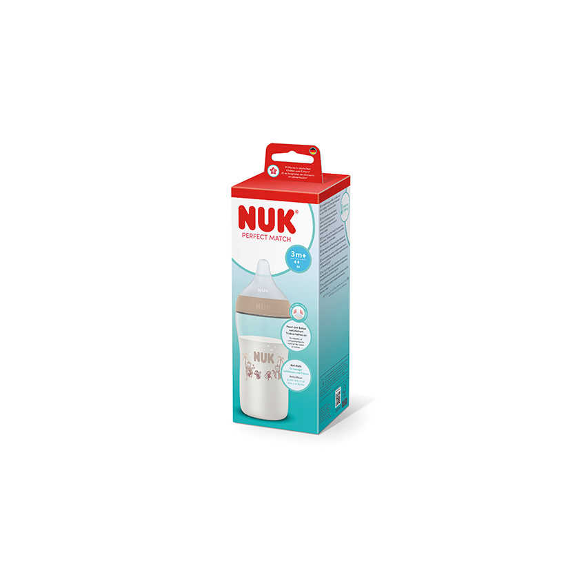 Μπιμπερό Perfect Match Pp 260ml (Σιλικ.) Temp.Control Monkey Nuk  